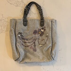 Juicy Couture Gray Tote with Embellishments
